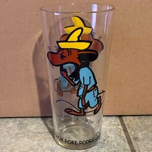 Vintage '1973 Slow Poke Rodriguez' Cartoon Glass - Yellow Hat, Blue Outfit